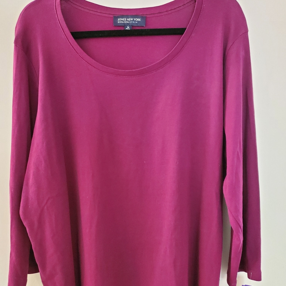 Jones New York burgandy 3X Top